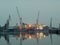 Gdansk shipyard at dawn