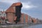 GdaÅ„sk Poland - view of the historic buildings on the MotÅ‚awa River with the Crane Gate.