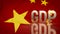 The Gdp gold on china flag for Business concept 3d rendering