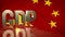 The Gdp gold on china flag for Business concept 3d rendering