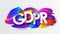 Gdpr background of colorful brushstrokes of oil or acrylic paint