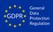GDPR banner. General Data Protection Regulation symbol with EU flag. Vector illustration.