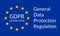 GDPR banner. General Data Protection Regulation symbol with EU flag. Vector illustration.