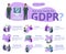 GDPR concept illustration. General Data Protection Regulation. The protection of personal data, checklist infographics