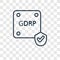 GDPR concept vector linear icon isolated on transparent background, GDPR concept transparency logo in outline style