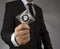 GDPR. Data Protection Regulation. Cyber security and privacy. Businessman holding condom a shield with a lock symbol GDPR
