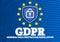 GDPR European General Data Protection Regulation illustration with shield and lock on glowing binary code