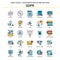 GDPR Flat Line Icon Set - Business Concept Icons Design