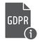 Gdpr info glyph icon, personal and privacy, information sign, vector graphics, a solid pattern on a white background.