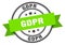 gdpr label. gdpr round band sign.