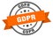 gdpr label. gdpr round band sign.
