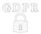 GDPR, letters, polygon, black-white