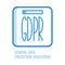 GDPR line icon - general data protection regulation symbol.
