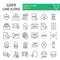 Gdpr line icon set, general data protection regulation symbols collection, vector sketches, logo illustrations, security