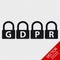 GDPR Lock Icons - Vector Illustration - Isolated On Transparent Background