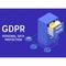 GDPR.Personal data protection and privacy concept. Cabinets with documents and files