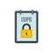 GDPR personal information icon flat isolated vector