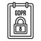 GDPR personal information icon, outline style