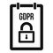 GDPR personal information icon, simple style