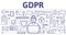 GDPR RGPD, DSGGVO concept illustration. General Data Protection Regulation. Protection of personal data. Vector design