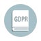 Gdpr rules book badge icon. Simple glyph, flat vector of gdpr icons for ui and ux, website or mobile application