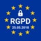 GDPR sign illustration called RGPD in French language