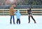 GDPR - the woman`s face on the rink is hidden behind the inscription Data Protection Regulation and she takes photo on smartphone