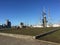 Gdynia, Poland. Kosciuszko promenade in the square in Gdynia. Sails Monument and the monument of Joseph Conrad