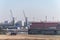 Gdynia, Pomorskie / Poland - February, 27, 2019:Port of Szczecin (Oder). Harbor buildings in northern Poland