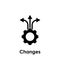 gear, arrows, changes icon. One of business collection icons for websites, web design, mobile app
