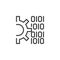 Gear and Binary code outline icon