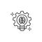 Gear bulb brain icon. Element of brain concept