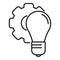 Gear bulb innovation icon, outline style