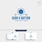 gear button logo line clothes industrial vector icon isolated