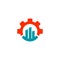 gear chart logo design industrial icon element illustration