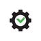 Gear with checkmark icon design. Vector illustration.