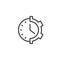 Gear clock outline icon