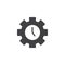 Gear clock vector icon