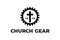 Gear Cog Driven with Jesus Christian Cross for Industry Worker Union Community Logo