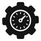 Gear cog time duration icon simple vector. Clock plan
