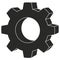 Gear or cogwheel in 3D on isolated white background.
