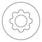 Gear cogwheel icon in circle round black color vector illustration image outline contour line thin style
