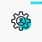 Gear, Controls, Profile, Use turquoise highlight circle point Vector icon