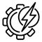 Gear electric energy icon, outline style