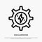 Gear, Energy, Solar, Power Line Icon Vector