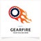 Gear Fire Logo Design Template Inspiration