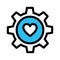 Gear, gear heart fill vector icon which can easily modify or edit