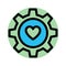 Gear, gear heart fill vector icon which can easily modify or edit