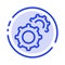 Gear, Gears, Setting Blue Dotted Line Line Icon