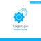 Gear, Gears, Setting Blue Solid Logo Template. Place for Tagline